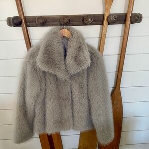 Vintage Style Faux Fur Pea Coat